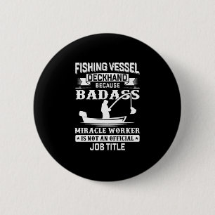 Fisher Art Fishing Job Title Button