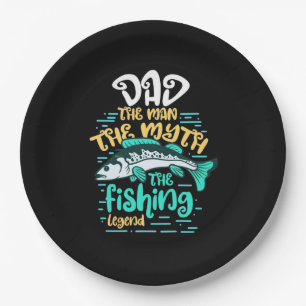 Fisher Dad The Fishing Legend Paper Plates
