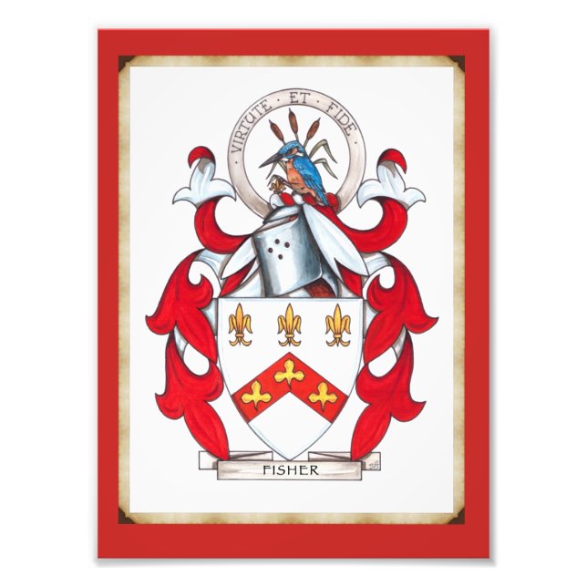 Fisher Family Coat of Arms Photo Print (Front)