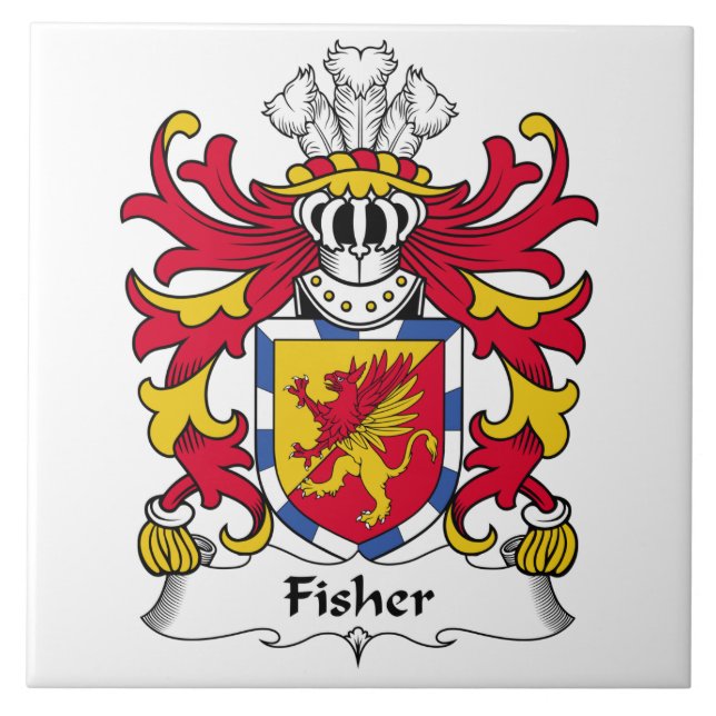 Fisher Family Crest Ceramic Tile (Front)
