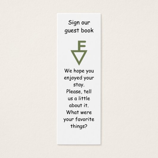 Fisher Family Guest Book Marker (Front)