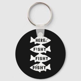Fisher Fish Fishermen Bait Fishing Rod Boys Girls Keychain