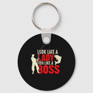 Fisher Gift A Lady Fish Like A Boss Keychain