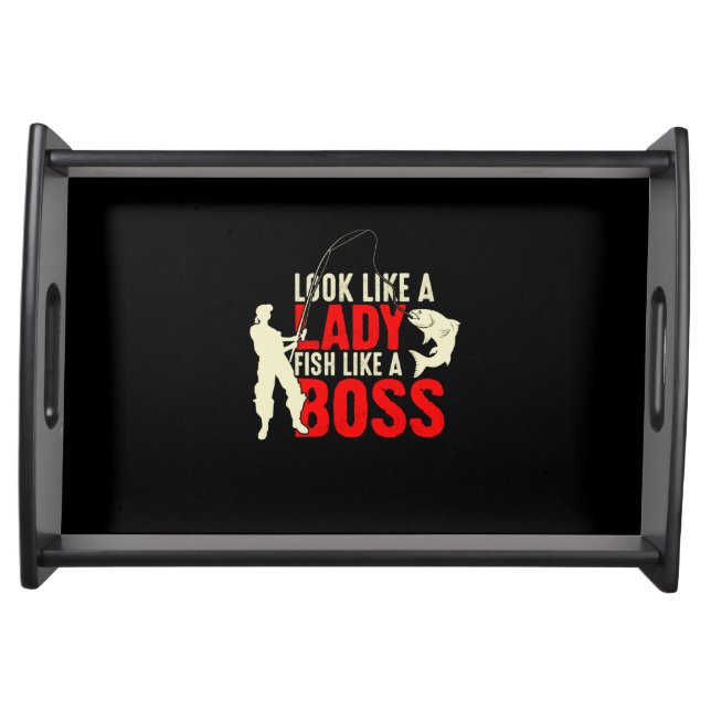 Fisher Gift A Lady Fish Like A Boss Serving Tray (Front)