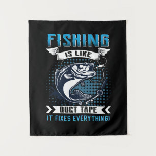 Fisher Gift Fishing Fixes Everything Tapestry