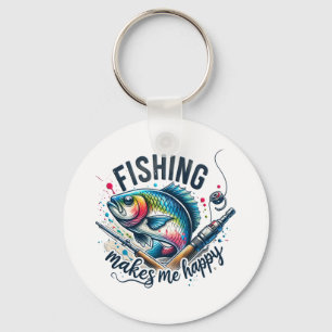 Fisher Gift Fishing Makes My Happy Keychain