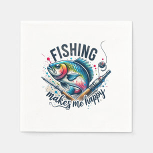 Fisher Gift Fishing Makes My Happy Napkins