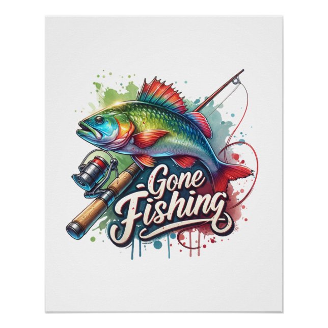 Fisher Gift Gone Fishing Poster (Front)