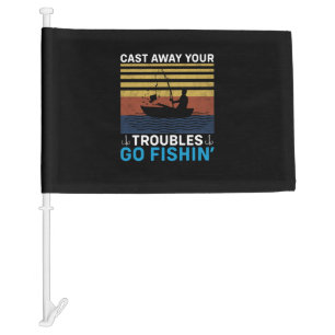 Fisher Go Fishing Car Flag