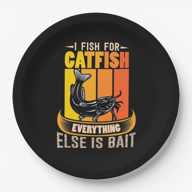 Fisher I Fish For Catfish Paper Plates (Front)