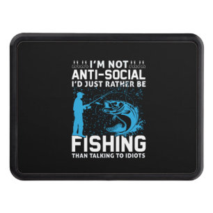 Fisher I Would Just Rather Be Fishing Hitch Cover