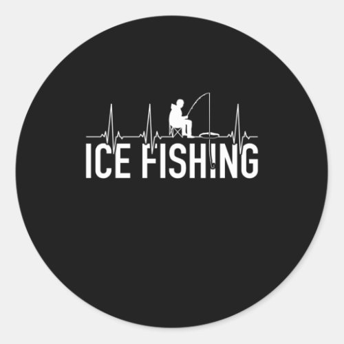 Fisher Ice Fishing Heartbeat Classic Round Sticker