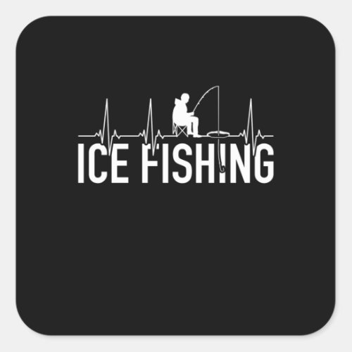 Fisher Ice Fishing Heartbeat Square Sticker