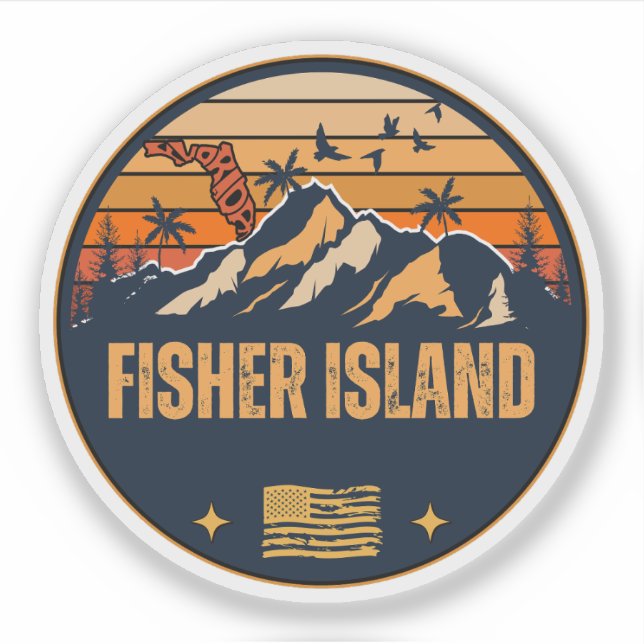 Fisher Island, Florida  Sticker (Front)