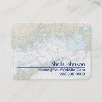 Fisher Island Sound Authentic Nautical Chart Business Card