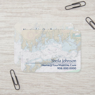Fisher Island Sound Authentic Nautical Chart Business Card