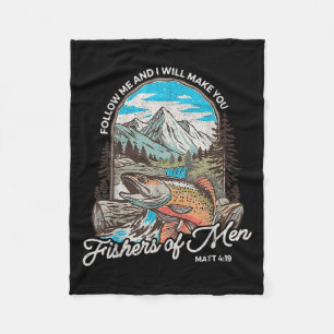 Fisher Of Men Matthew 419 Christian Fishing Dad Bi Fleece Blanket
