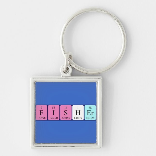 Fisher periodic table name keyring (Front)