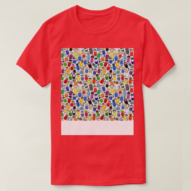 Fisher Price Little People and Flowers AllOver Pri T-Shirt (Design Front)