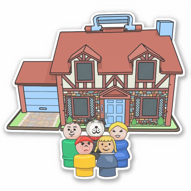 Fisher Price Little People Family With Tudor House Sticker (Front)