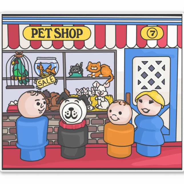 Fisher Price Little People Pet Shop Boy Sticker (Front)