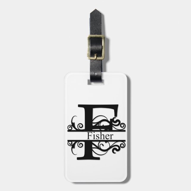 Fisher Split Monogram Luggage Tag (Front Vertical)