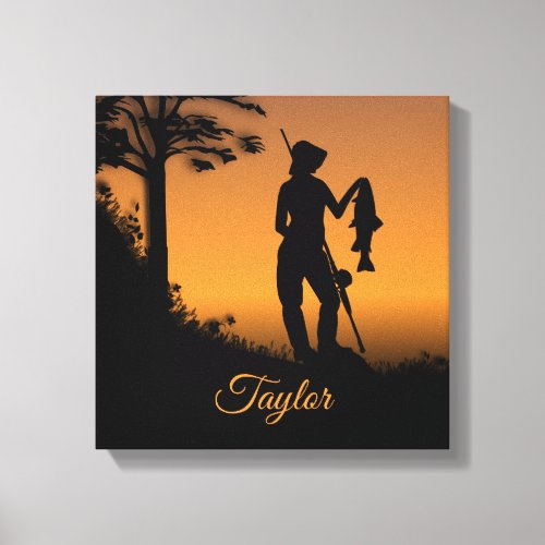 Fisher Woman at Dusk  Canvas Print