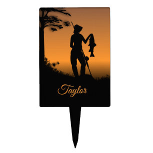 Fisher Woman at Dusk Personal Cake Topper