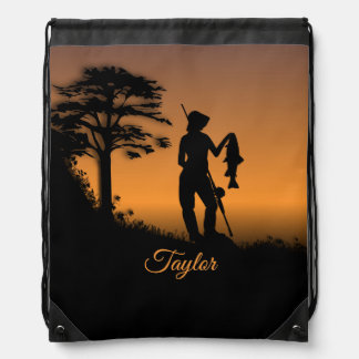 Fisher Woman at Dusk Personal Drawstring Bag