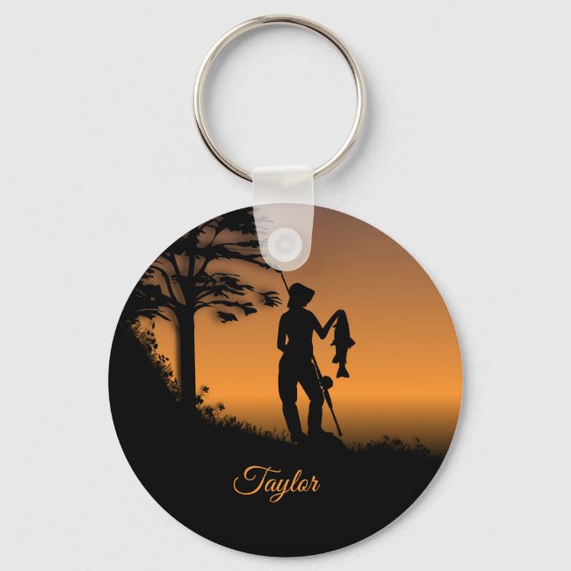 Fisher Woman at Dusk Personal Keychain (Front)