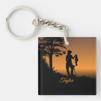 Fisher Woman at Dusk Personal Keychain