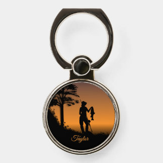 Fisher Woman at Dusk Personal Phone Ring Stand