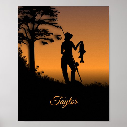 Fisher Woman at Dusk Personal Poster