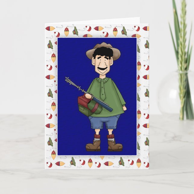 Fisherman 4 Father's Day Blank Greeting Card (Front)