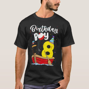 Fisherman 8th Birthday Boy Fishing 8 Year Old Them T-Shirt