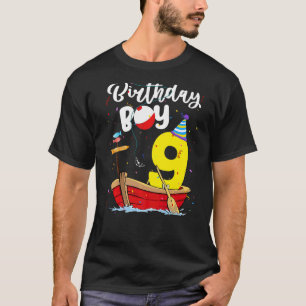 Fisherman 9th Birthday Boy Fishing 9 Year Old Them T-Shirt