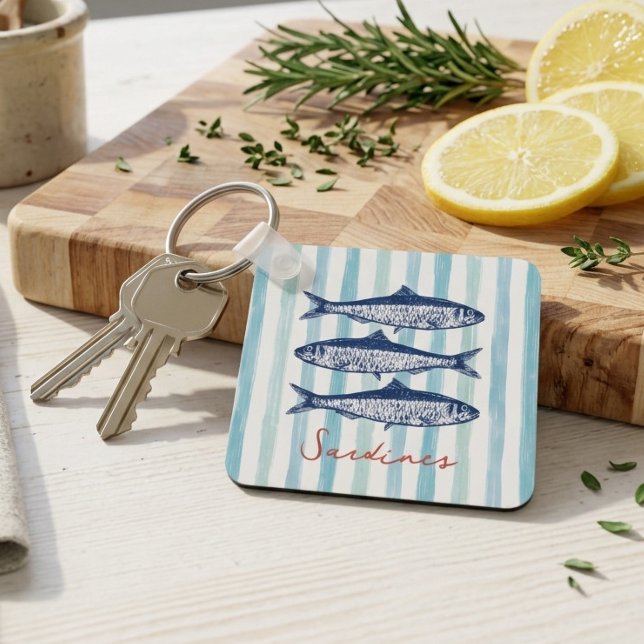 Fisherman Aesthetic Sardines Stripes Keychain (Creator Uploaded)