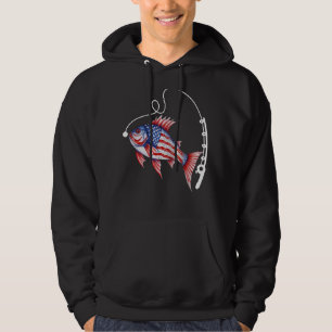 Fisherman American Flag Fishing Men Hoodie