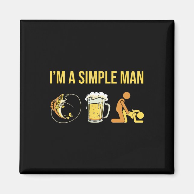 Fisherman - Angler Angling Fishing Im A Simple Man Magnet (Front)