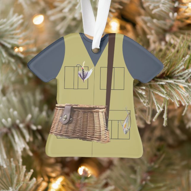 Fisherman Angler Personalized  Ornament (Tree)
