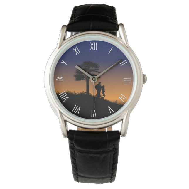Fisherman at Dusk w/ White Roman Numerals Watch (Front)
