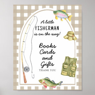 Fisherman baby shower - books cards and gifts poster