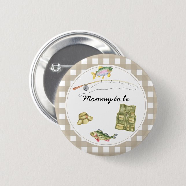 Fisherman Baby Shower - Mommy to be Button (Front & Back)