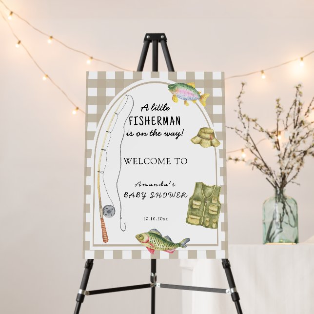 Fisherman Baby Shower Welcome Foam Board (In Situ (Stand))
