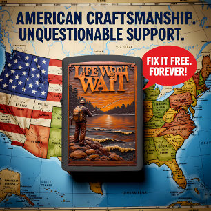 Fisherman Backpack Shore Cast Sunset Zippo Lighter