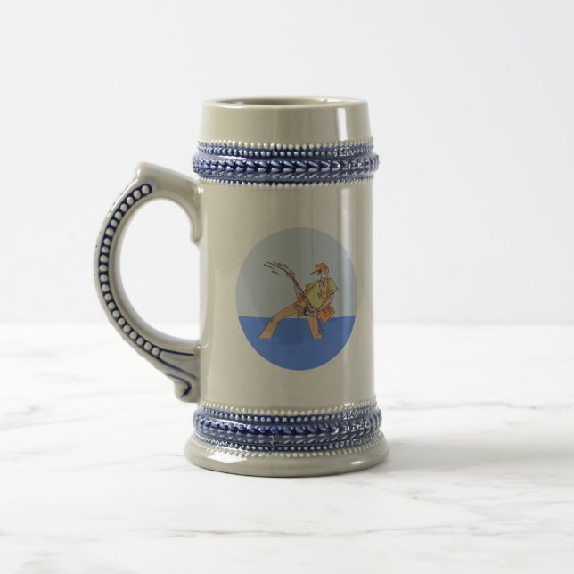 Fisherman beer stein (Left)