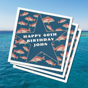 Fisherman Birthday Party Red Snapper Napkins
