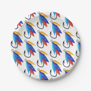 Fisherman Boy Birthday Fish Pattern Cute Paper Plates