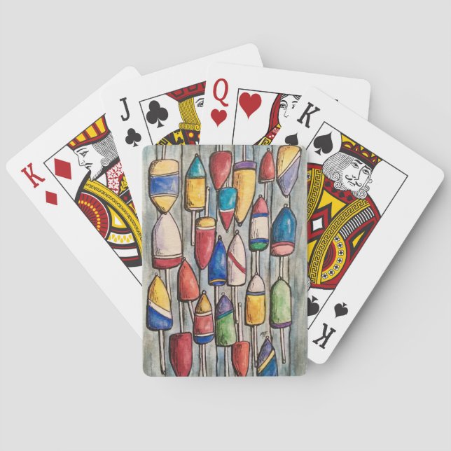Fisherman Buoys Seaside Poker Cards (Back)