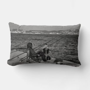 Fisherman by Bosphorus in Istanbul Lumbar Pillow